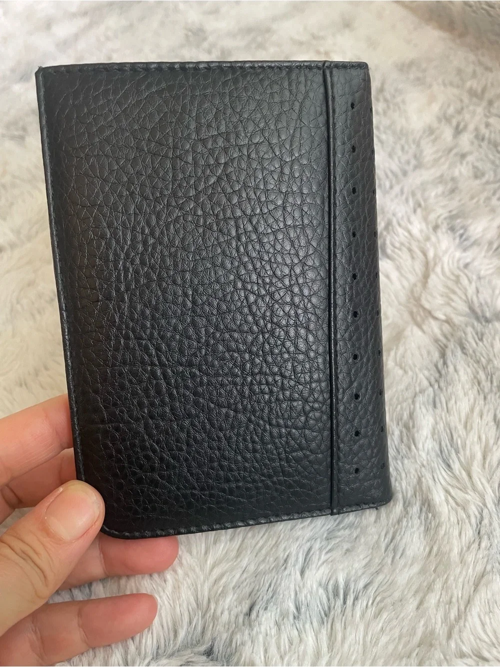 Black Faux Leather Passport Wallet with Card Slots